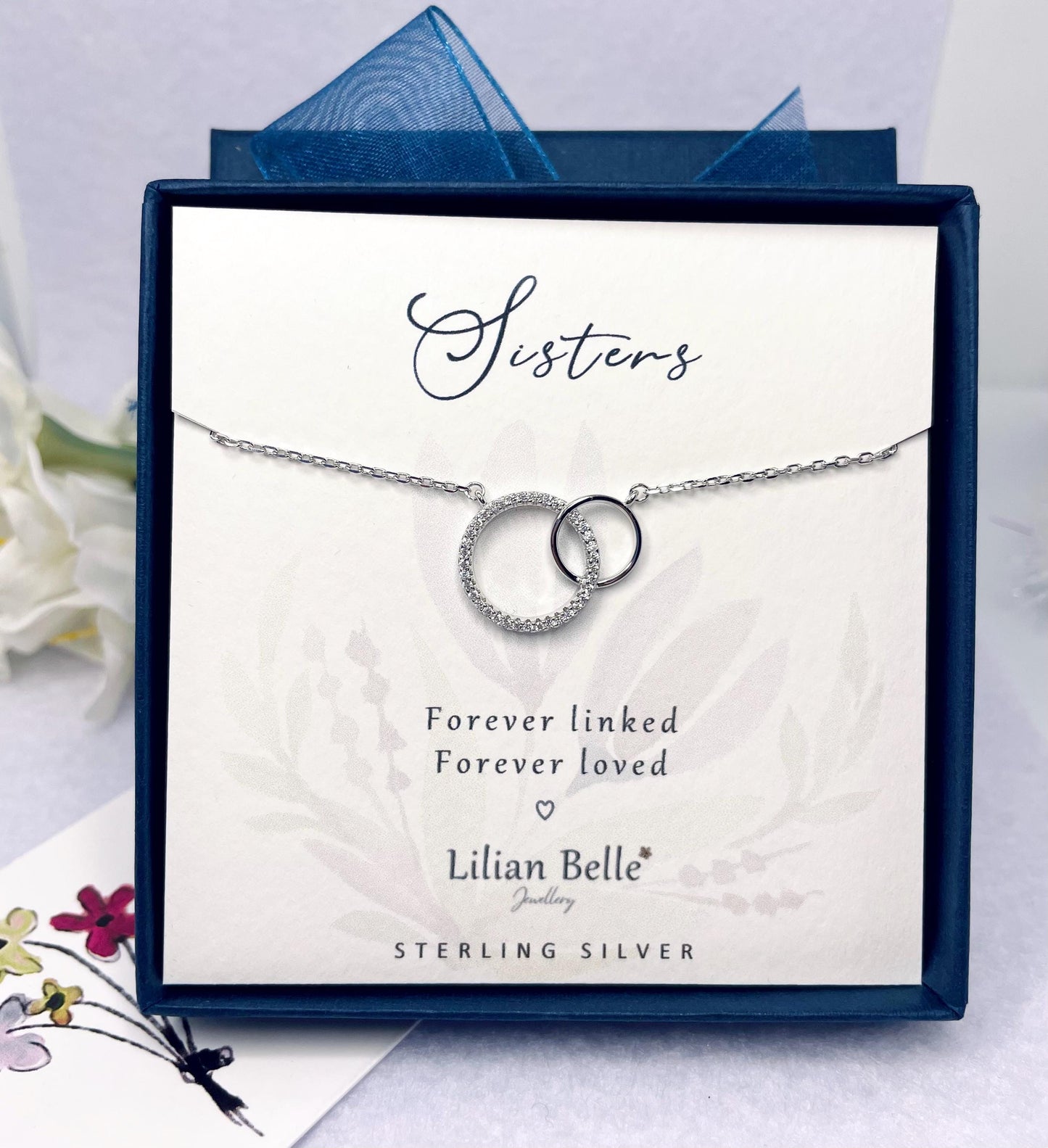 Sterling Silver Necklace Father Daughter Birthday Meaningful Gift, Mum Daughter Jewellery Gift, Sister Gifts, Christmas Gifts for Daughter