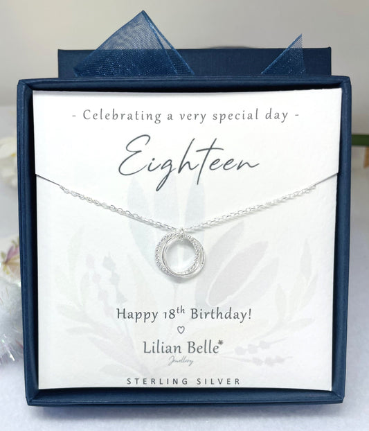 18th Birthday Gift for Her, Silver Necklace 18 Gift for Daughter, Granddaughter 18 Birthday Gifts for Girls, 18th Jewellery, 18th Jewelry