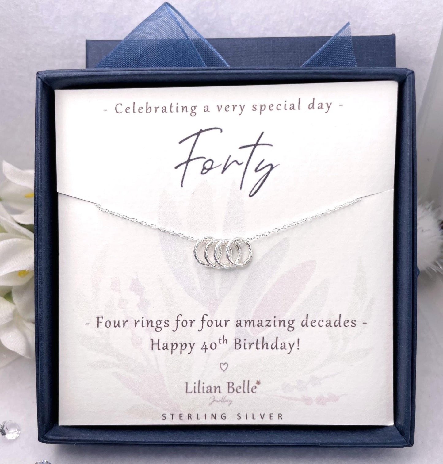 30th 40th 50th 60th 70th 80th birthday sterling silver necklace gift for women, 30, 40, 50, 60, 70, 80 rings decades jewellery gifts for her