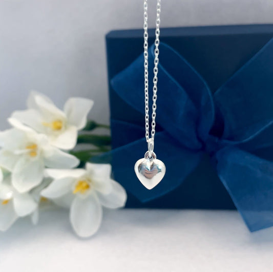 Sterling Silver Heart Necklace Birthday Gift Idea for Women, Birthday Gift for Her, Birthday Present for Girl, 15th 16th 17th 18th 19th 20th