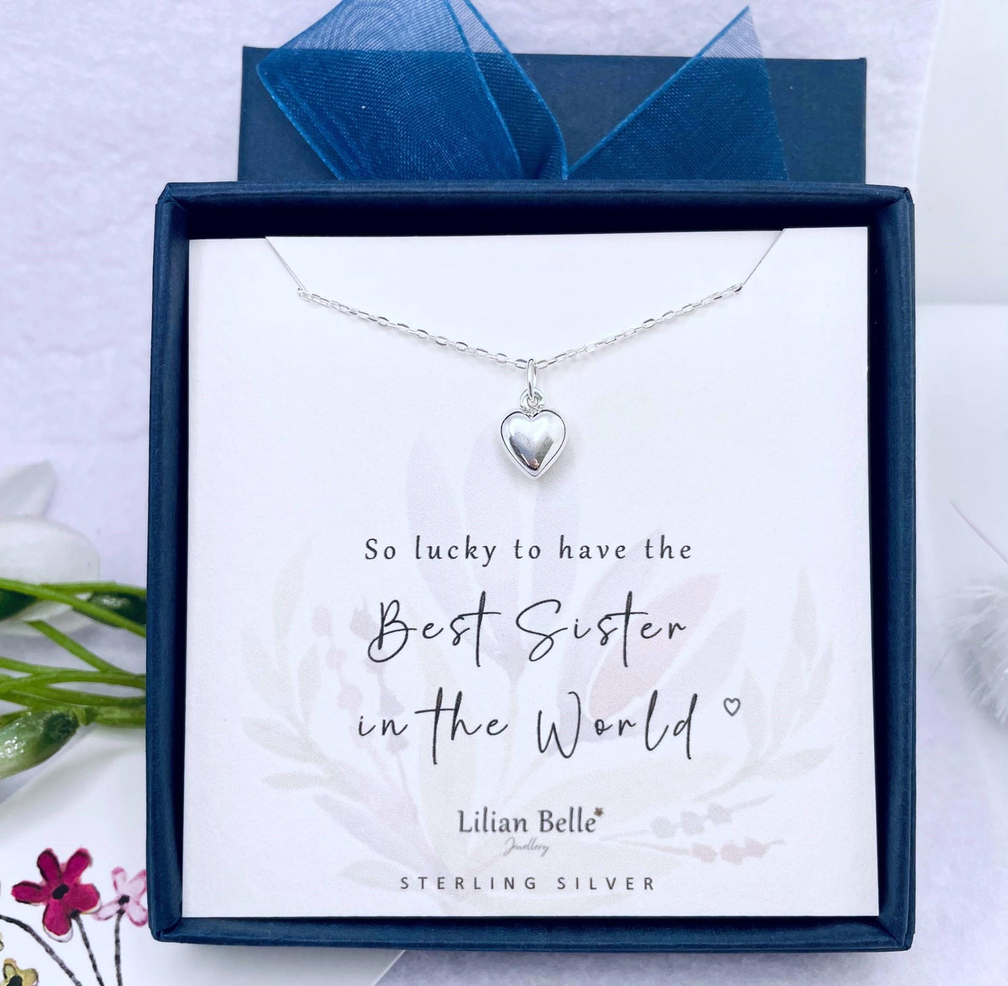 Sterling Silver Necklace Jewellery Birthday Gifts for Granddaughter, Sister Daughter Gifts, Sisters Gift, Meaningful Gift for Mum