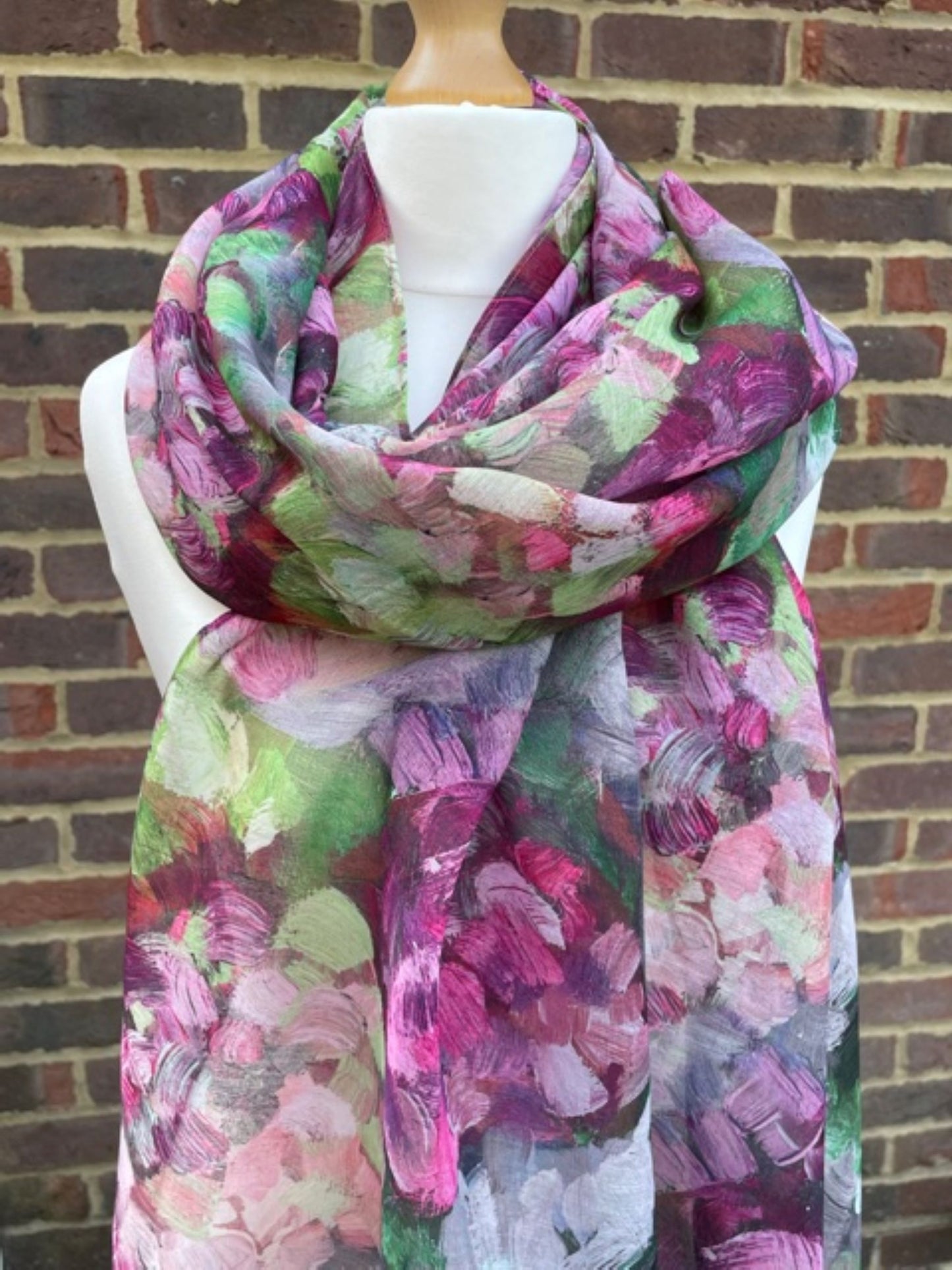 Pink Floral Scarf, Scarf for Women, Scarf Gift Wrap, Pink Flower Scarves, Scarf Birthday Gift for Her, Pink Scarf Gifts for Her