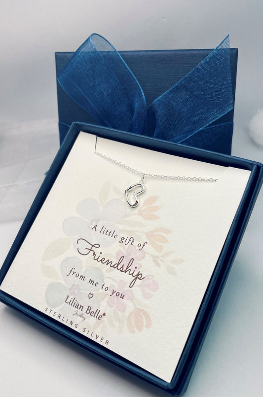 Sterling Silver Friendship Heart Bracelet Gift for Women, Best friend Gift, Meaningful Friends Gifts for her, Friendship Gifts for Woman