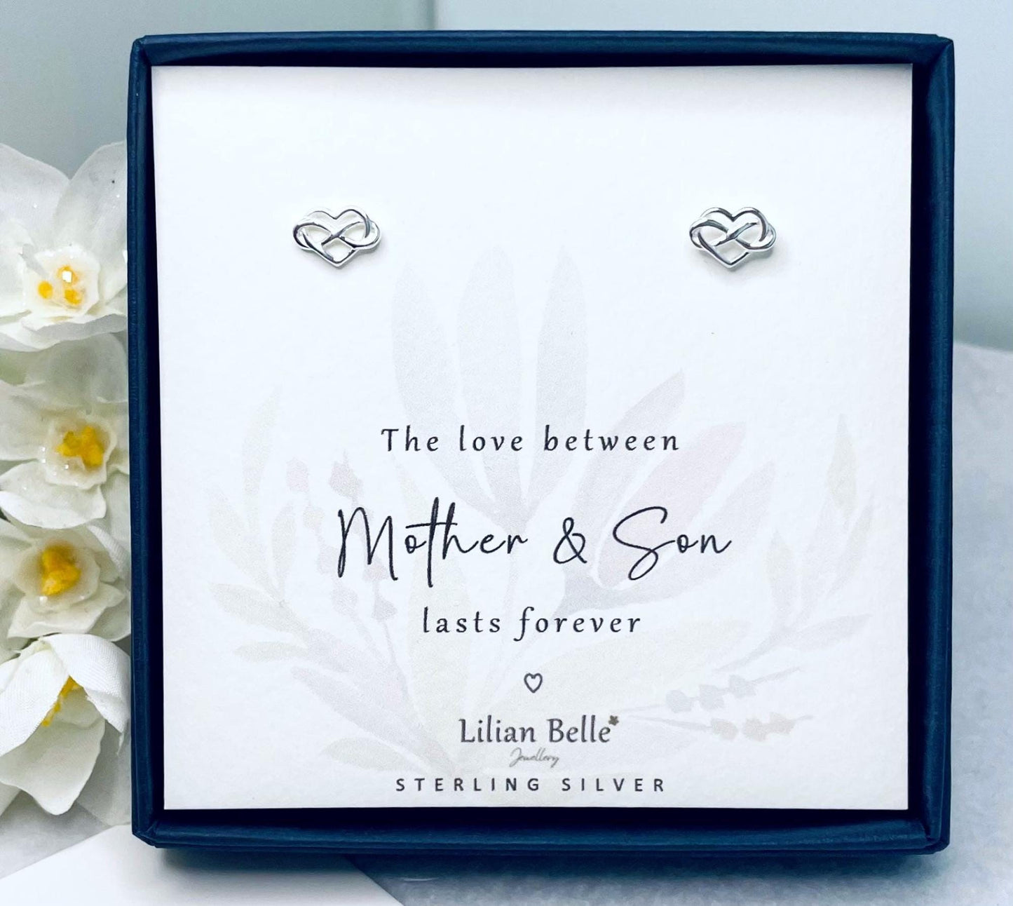 Sterling Silver Earrings Heart Mother Daughter Meaningful Birthday Gift, Dad Daughter Gifts, Gifts for Sisters, Mother Son Gifts, from Son