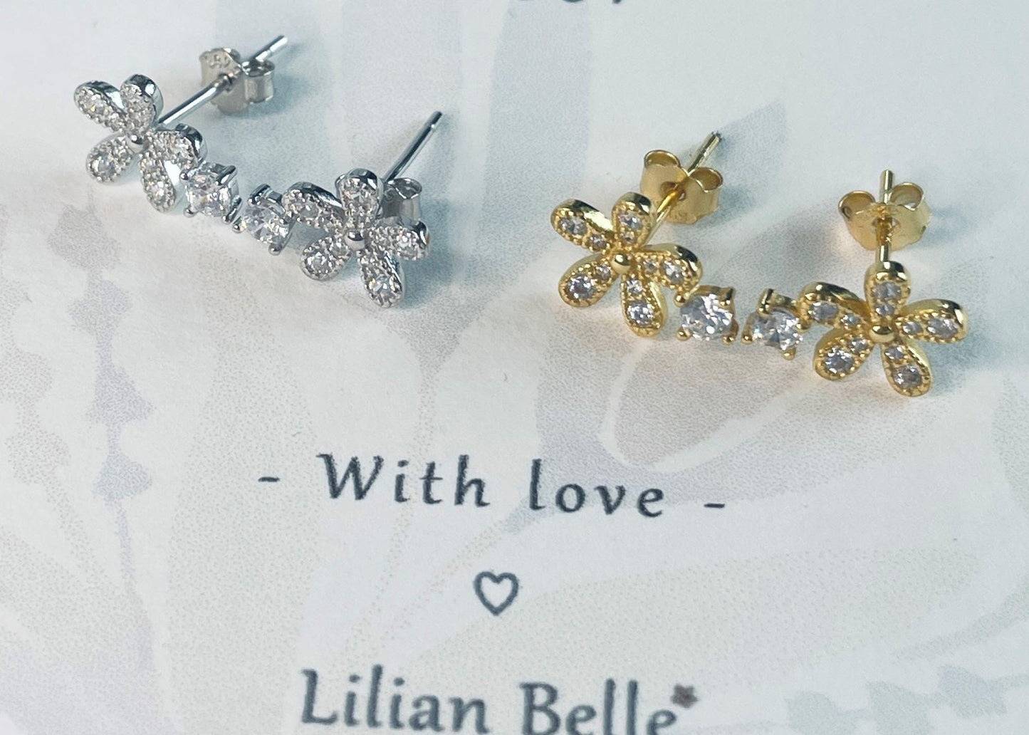Sterling Silver Flower Earrings Meaningful Gift for Grandmother, Gifts for Gran Nan Nanny Grandma from Grandchildren Granddaughter Grandson
