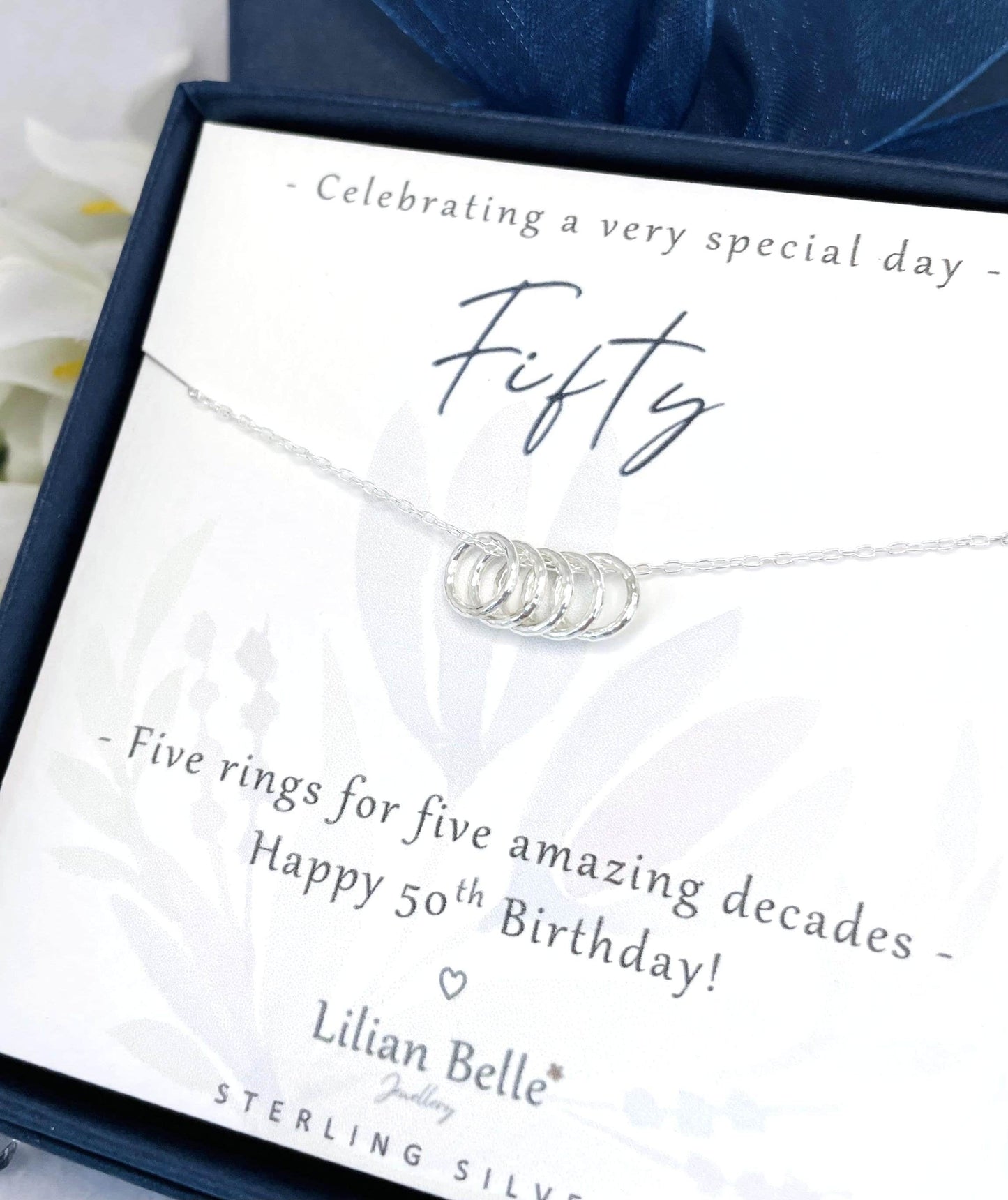 30th 40th 50th 60th 70th 80th birthday sterling silver necklace gift for women, 30, 40, 50, 60, 70, 80 rings decades jewellery gifts for her