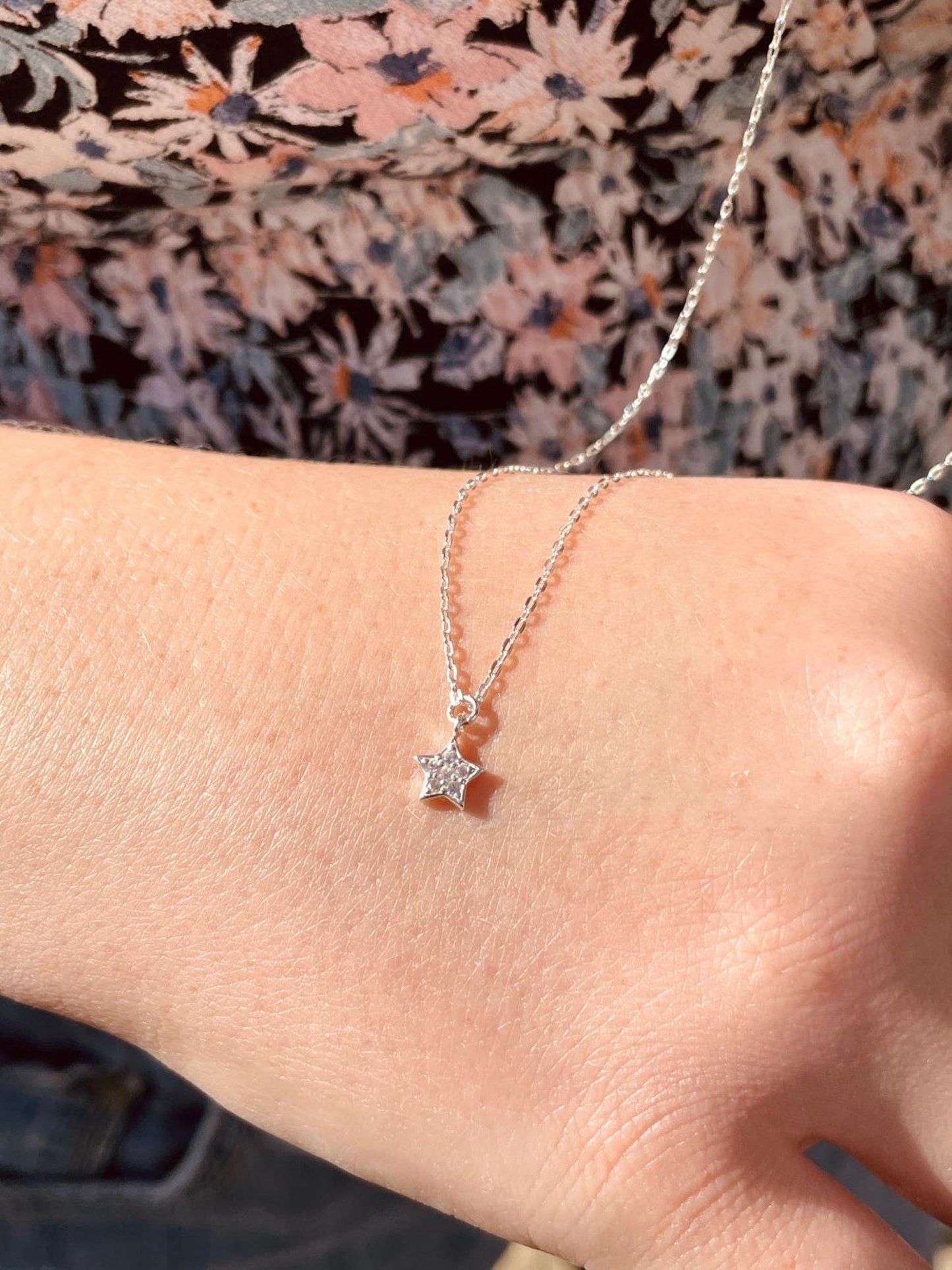 Dainty Tiny Sterling Silver CZ Star Pendant Necklace, Layering Minimalist Silver Necklace for Women, Birthday Gift for Her, Gifts for Girls
