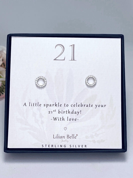 21st birthday gift girl, 21st silver earrings gift for her, 21st jewellery gift for girl, 21st gifts for daughter, 21 gifts for girl