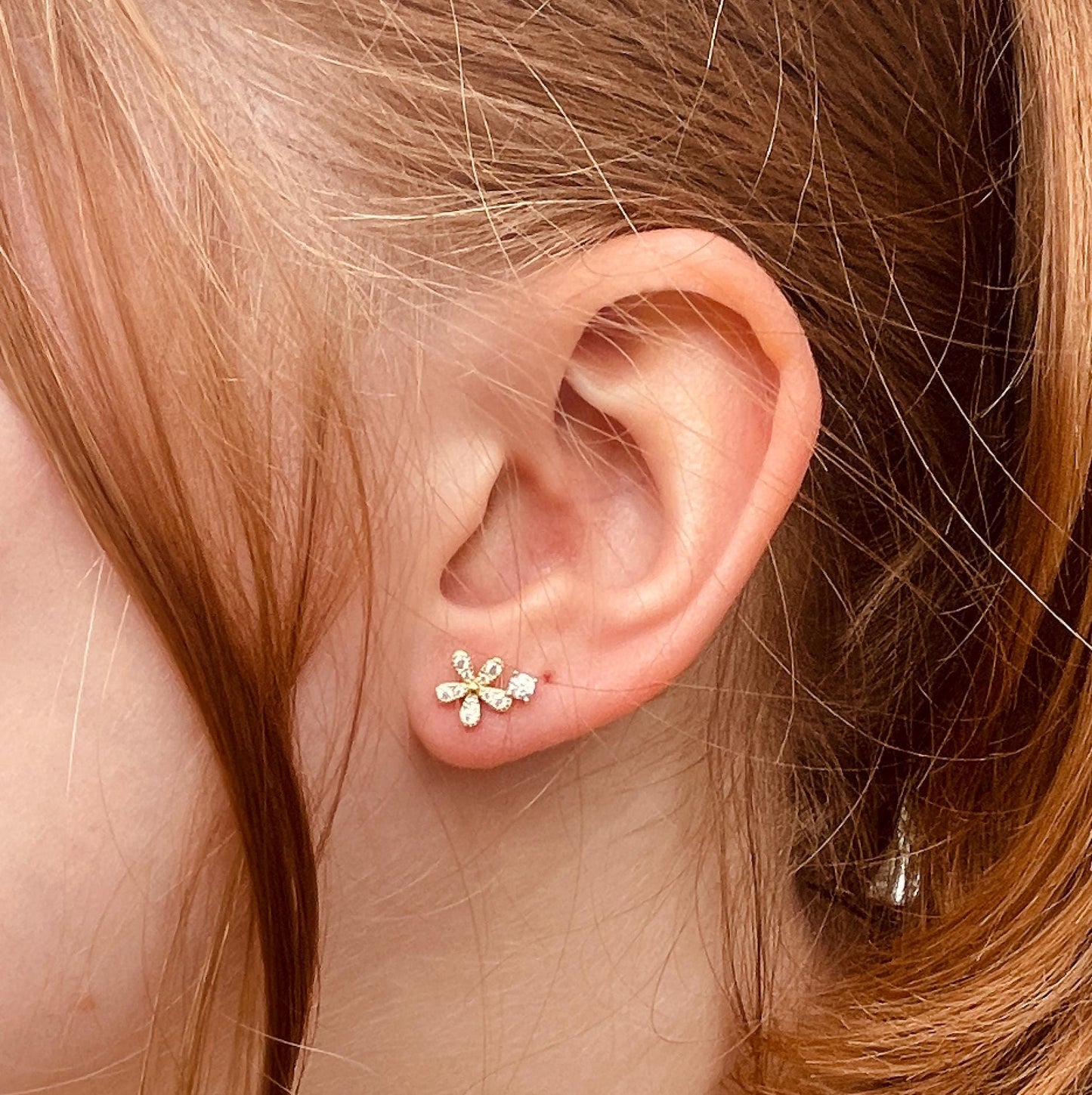 Sterling Silver Flower Earrings Meaningful Granddaughter Gift, Christmas Gift for Daughter, Birthday gifts for Granddaughter, Gold Earrings