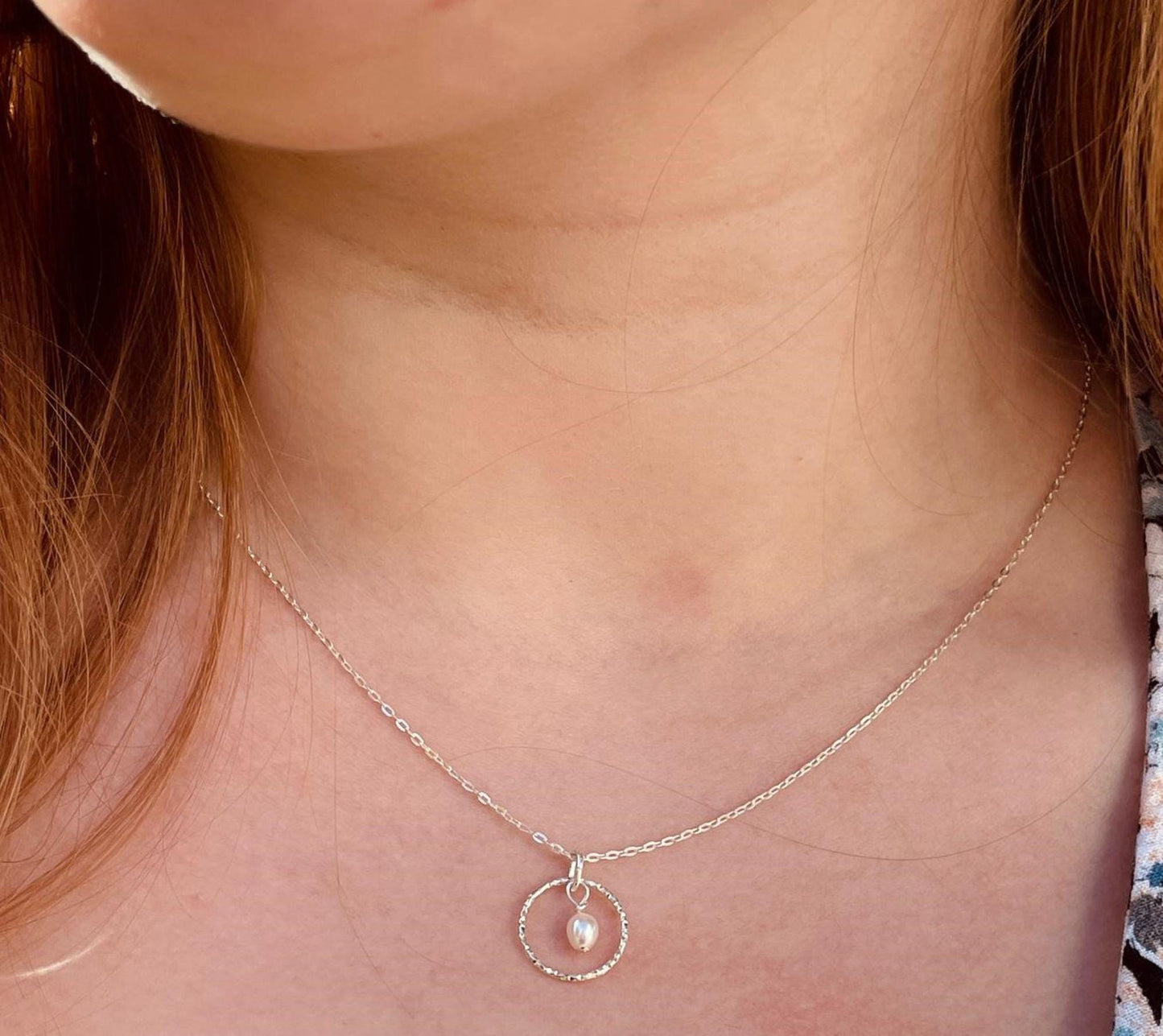Dainty Tiny Sterling Silver Pearl Pendant Necklace, Layering Minimalist Silver Necklace for Women, Birthday Gift for Her, Gifts for Girls