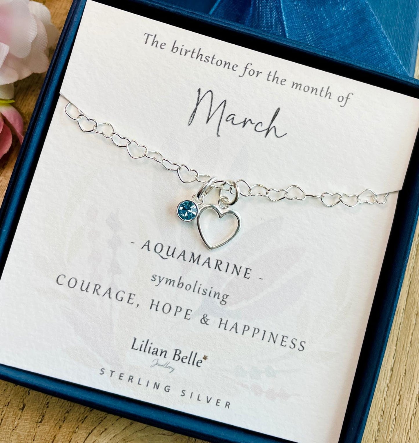 January February March April Sterling Silver Birthstone Jewellery Bracelet Gift for Women,  Birth Month Birthday Bracelet Gifts for Her