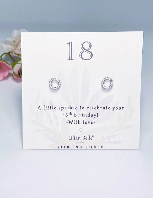 18th Birthday Gift Girl, 18th Sterling Silver Earrings Gift for Her, 18th Jewellery for Girl, 18th Gifts for Daughter, 18 Gifts for Girls
