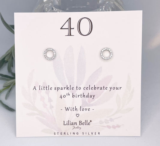 30th 40th 50th 60th 70th 80th Birthday Gifts for Her, Sterling Silver Earrings Jewellery Gift Idea for Women, for Sister, Friend, Daughter