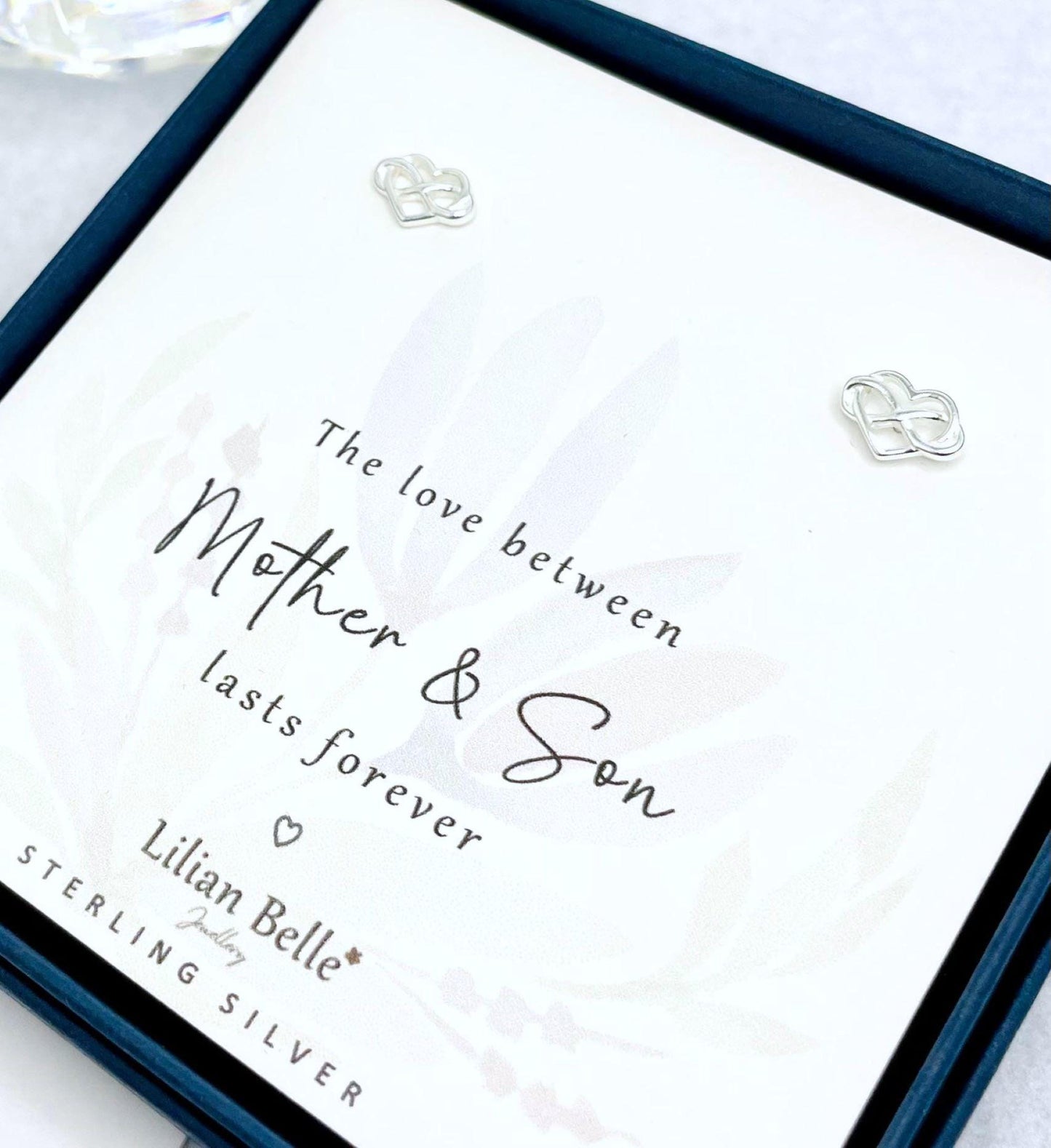 Sterling Silver Earrings Heart Mother Daughter Meaningful Birthday Gift, Dad Daughter Gifts, Gifts for Sisters, Mother Son Gifts, from Son