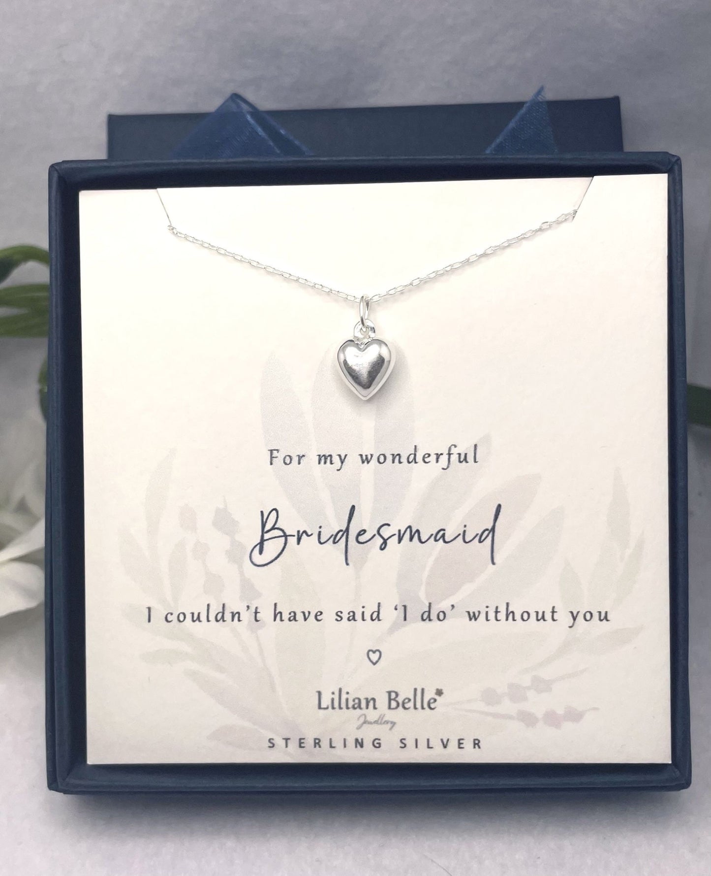 Bridesmaid 925 Sterling Silver Jewellery Gift, Personalised Wedding Gift for Women Girls, Necklace Earrings Bracelet Gifts 16" 18" 20" 22"