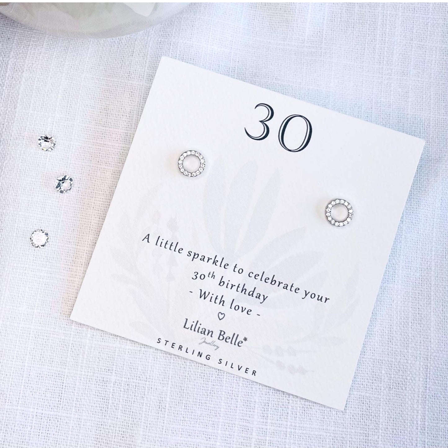 30th 40th 50th 60th 70th 80th Birthday Gifts for Her, Sterling Silver Earrings Jewellery Gift Idea for Women, for Sister, Friend, Daughter