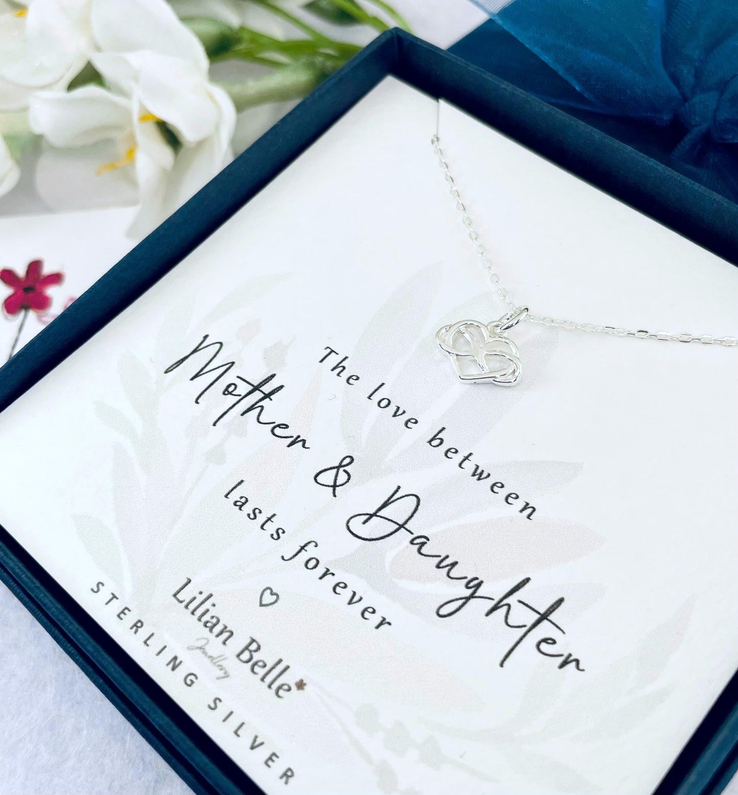 Meaningful Sister Sterling Silver Heart Necklace, Mother Daughter Gifts, Sisters Christmas Gift, Father Daughter Gift, Gift for Mum from Son