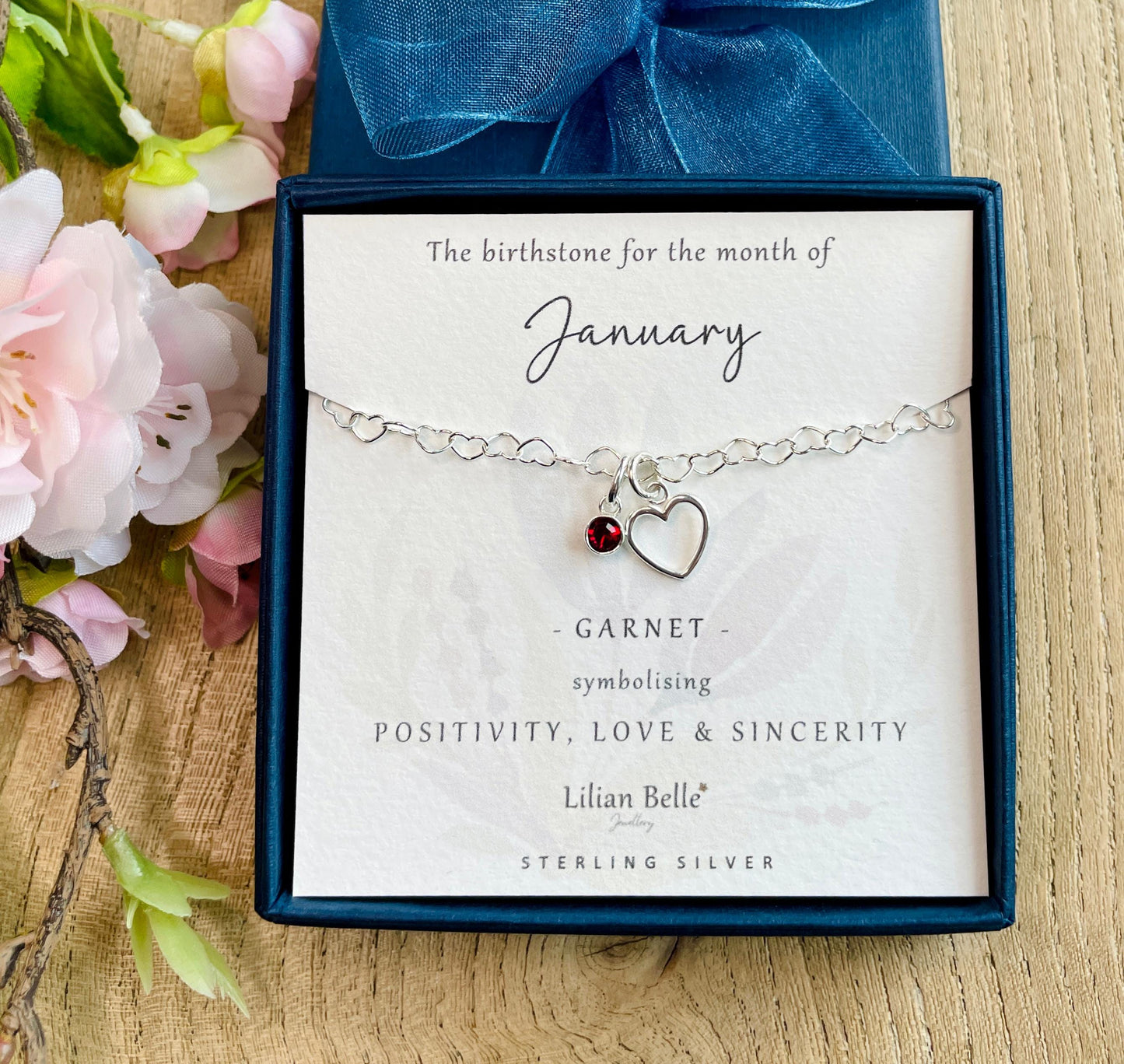 January February March April Sterling Silver Birthstone Jewellery Bracelet Gift for Women,  Birth Month Birthday Bracelet Gifts for Her