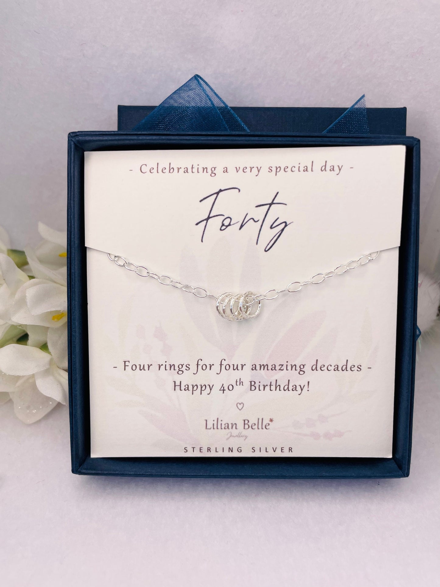 Sterling Silver rings for decades bracelet gift, 30th 40th 50th 60th 70th 80th birthday gift for her, gifts for women, for friend, for mum