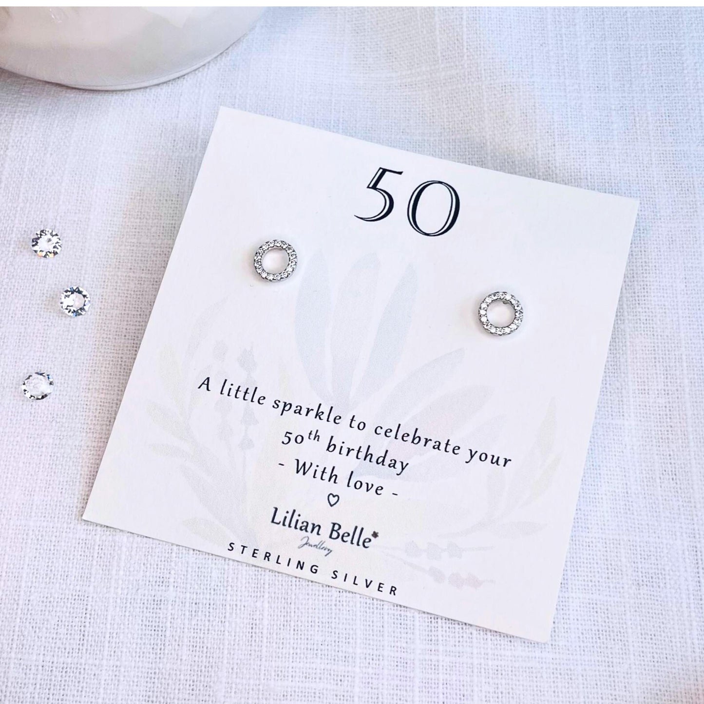 30th 40th 50th 60th 70th 80th Birthday Gifts for Her, Sterling Silver Earrings Jewellery Gift Idea for Women, for Sister, Friend, Daughter