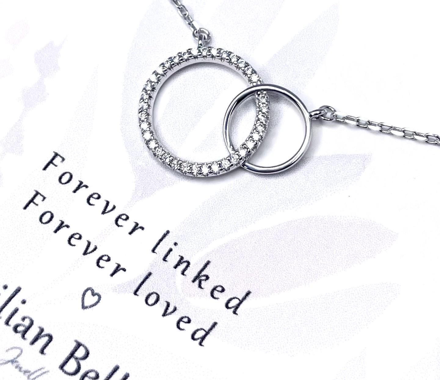 Sterling Silver Necklace Father Daughter Birthday Meaningful Gift, Mum Daughter Jewellery Gift, Sister Gifts, Christmas Gifts for Daughter