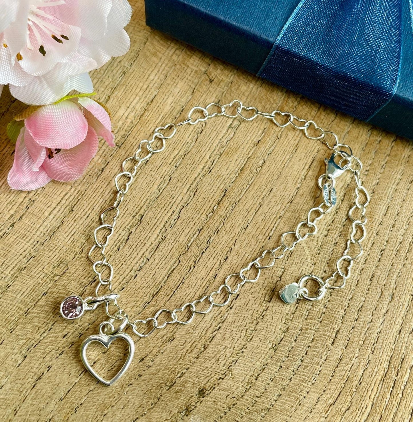 January February March April Sterling Silver Birthstone Jewellery Bracelet Gift for Women,  Birth Month Birthday Bracelet Gifts for Her