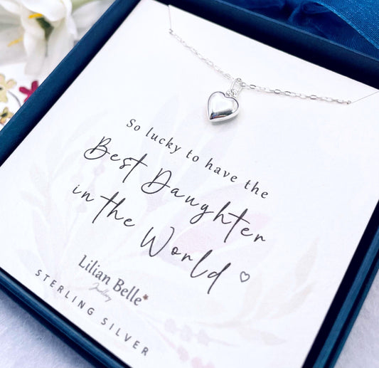 Meaningful Daughter Sterling Silver Necklace Gifts, for Granddaughter, Sister Gifts, Sisters Christmas Gift, Birthday Mum Gift, Gift for Mum