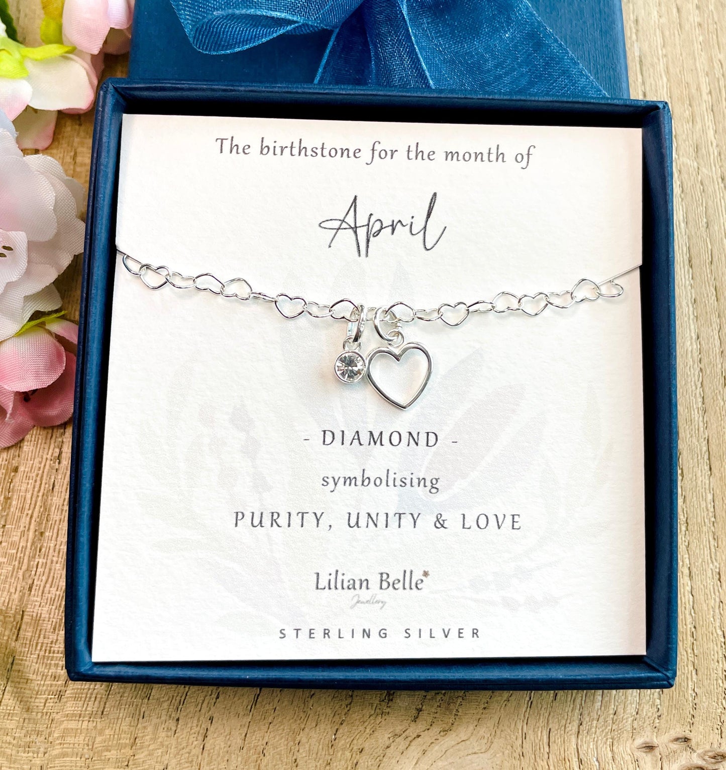 January February March April Sterling Silver Birthstone Jewellery Bracelet Gift for Women,  Birth Month Birthday Bracelet Gifts for Her