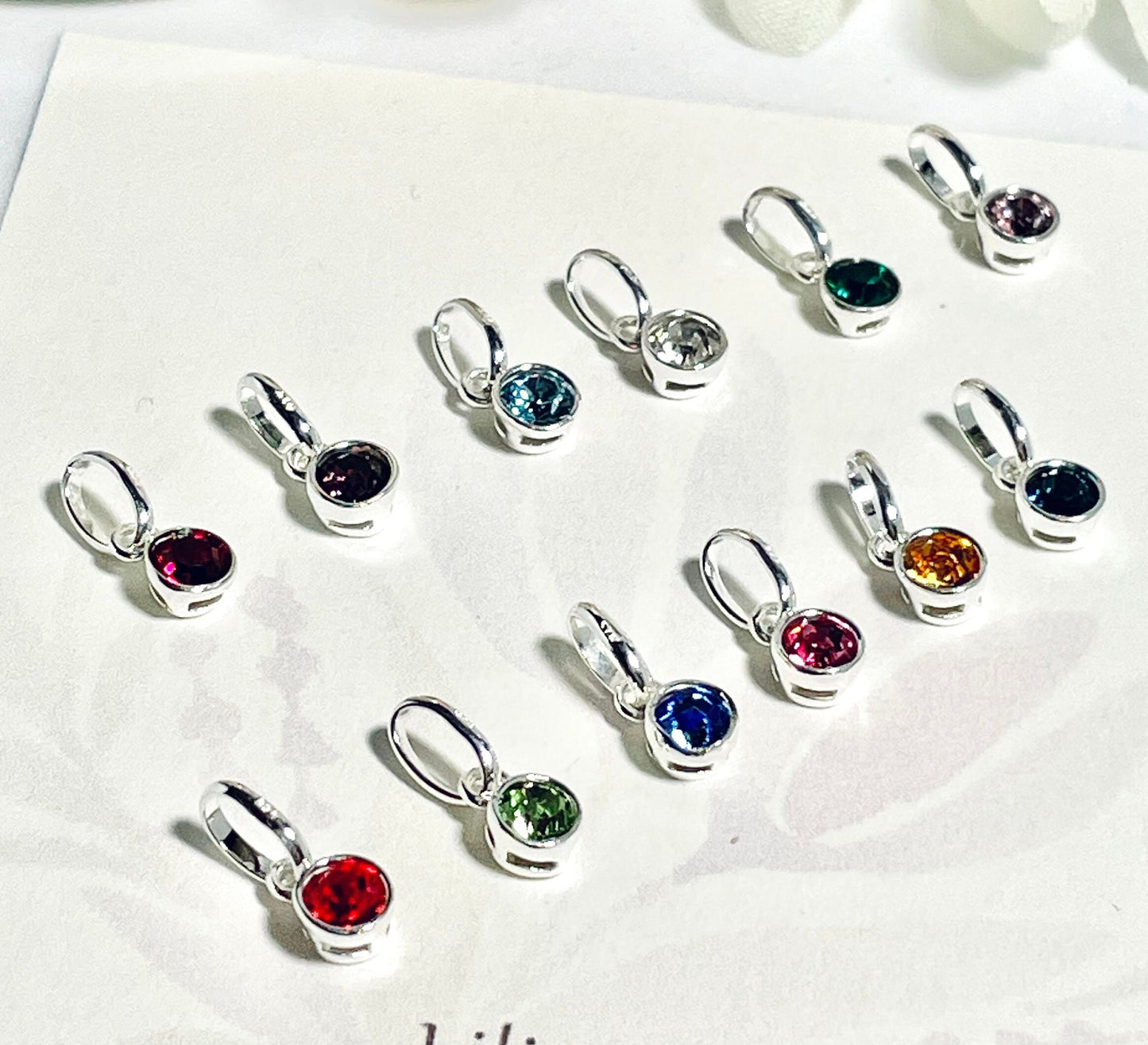 Family birthstone necklace gift, sterling silver minimalist birthstone necklace, personalised gifts for mum, family necklace, Mum gifts