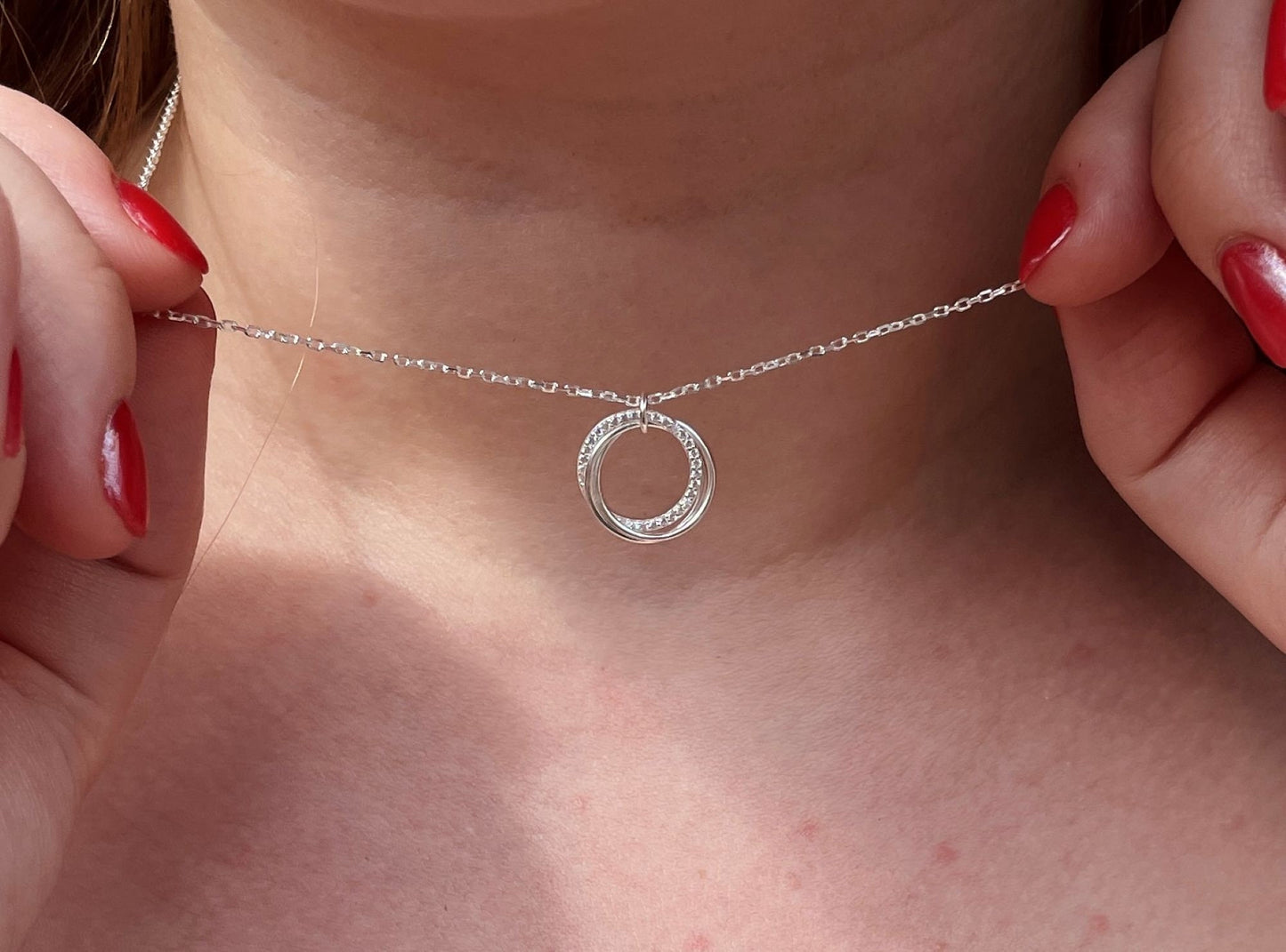 Sterling Silver 7 Rings for 7 Decades 70th Necklace gift for women, 70th birthday gift for her, 70th birthday Jewellery, 70th Gifts for Her
