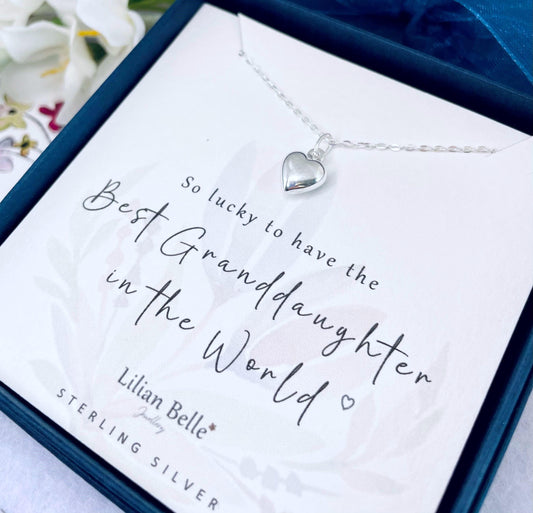 Sterling Silver Necklace Jewellery Birthday Gifts for Granddaughter, Sister Daughter Gifts, Sisters Christmas Gift, Meaningful Gift for Mum