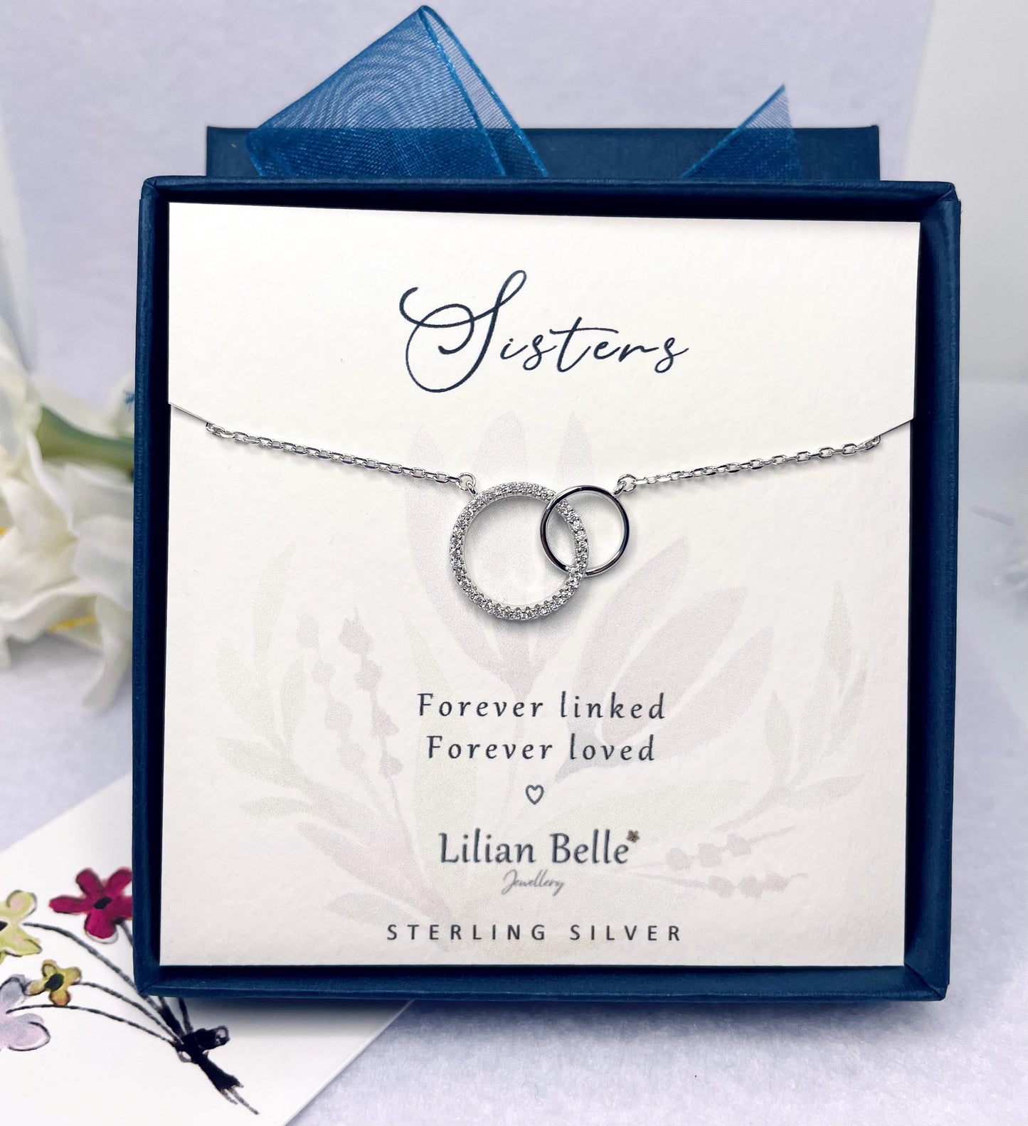 Sterling Silver Necklace Father Daughter Birthday Meaningful Gift, Mum Daughter Jewellery Gift, Sister Gifts, Christmas Gifts for Daughter