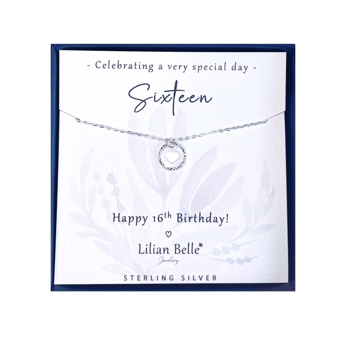 16th Birthday Sterling Silver Necklace Gifts for Girl, Sweet 16 Gift for Daughter, Granddaughter 16th Birthday Jewellery Gifts for Girls
