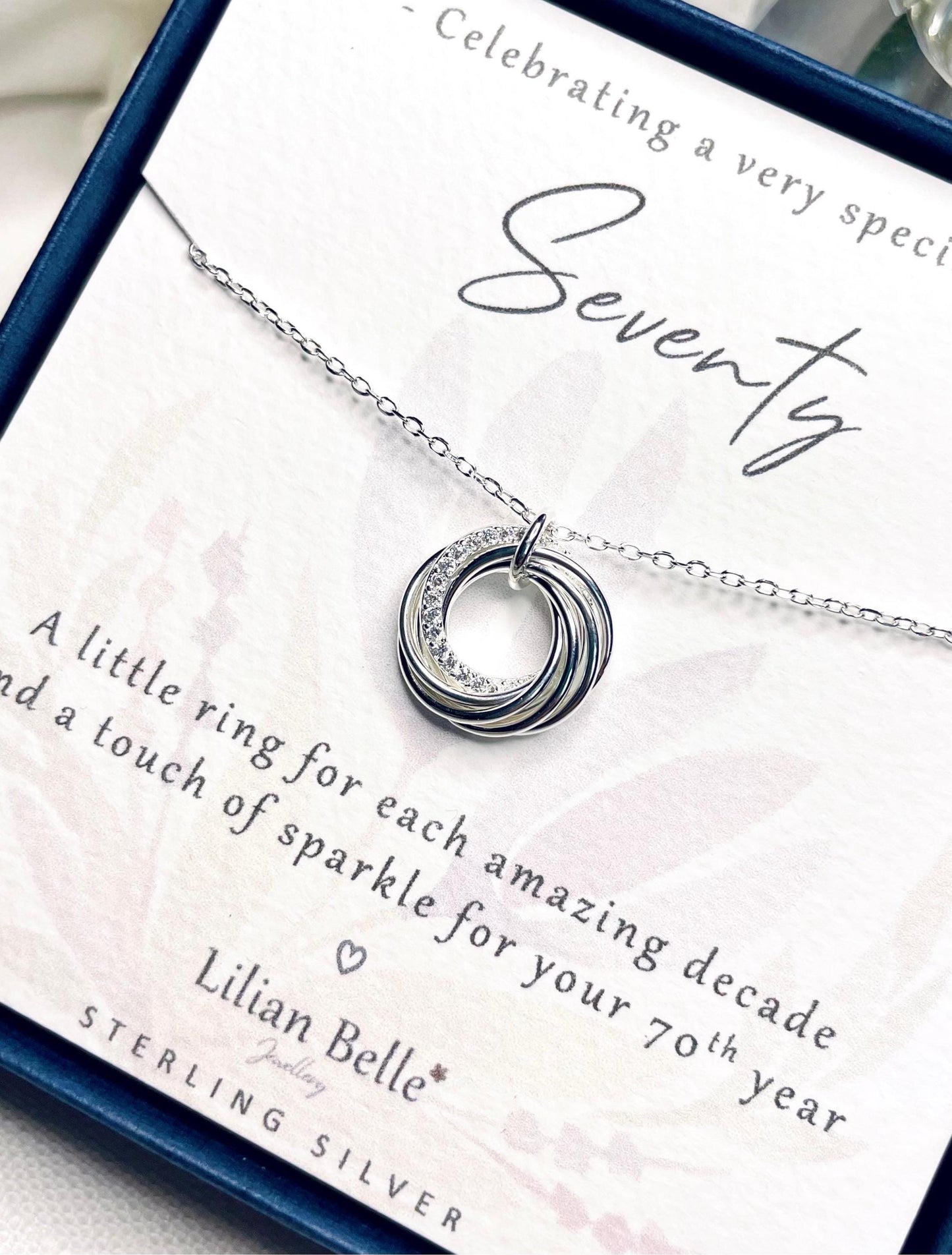Sterling Silver 70th Necklace gift for women, 70th birthday meaningful gift for her, 70th birthday Jewellery, 70 Birthday Gifts Idea for Her