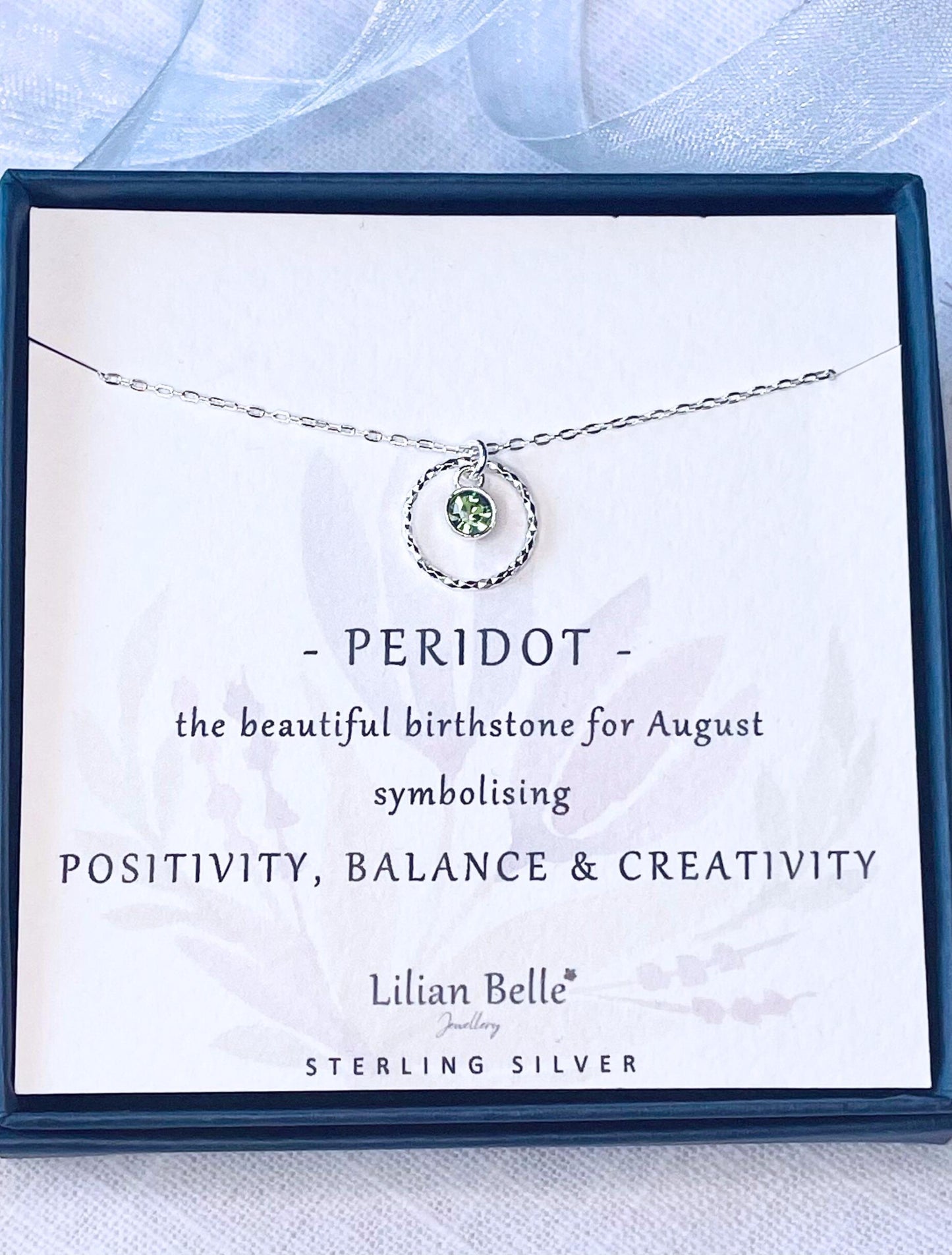 Sterling Silver Birthstone Necklace Gift, Etched Infinity Ring Pendant