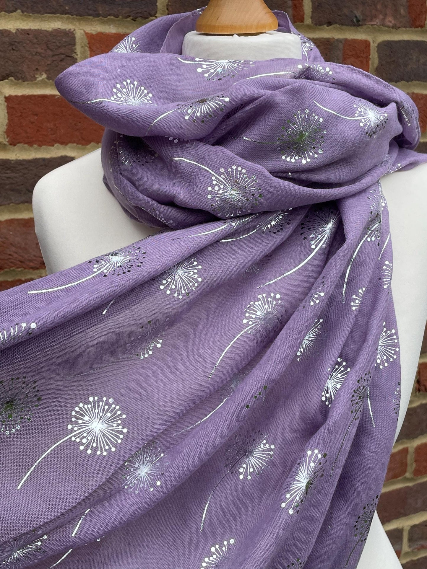 Lilac Dandelion Scarf Gifts or Women, Purple Scarves for Her, Light Mauve Scarf